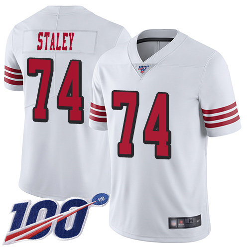 San Francisco 49ers Limited White Men Joe Staley NFL Jersey #74 100th Season Rush Vapor Untouchable->san francisco 49ers->NFL Jersey
